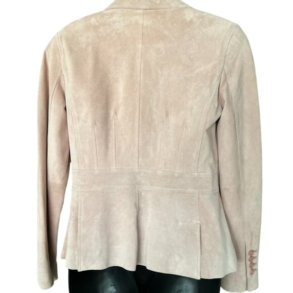 100% Genuine Leather Suede Fully Lined Pink Blazer - Picture 7 of 15
